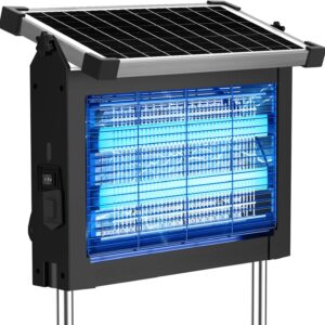 Candeeiro Solar Mata-Mosquitos 4500V, Impermeável, Sensor Automático, Recarregável — Ideal para Pátio e Jardim